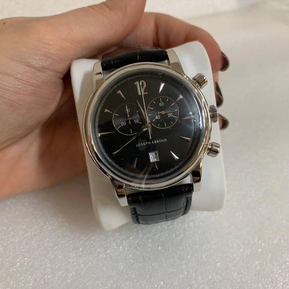NEW Joseph Abboud Men's Leather Black Croc Watch - Picture 2 of 7